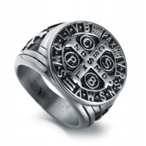 Pierścień sygnet krzyż świętego benedykta 393 - miniatura 4