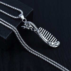 Naszyjnik srebrny łańcuszek smok drapieżnik 346 - miniatura 6