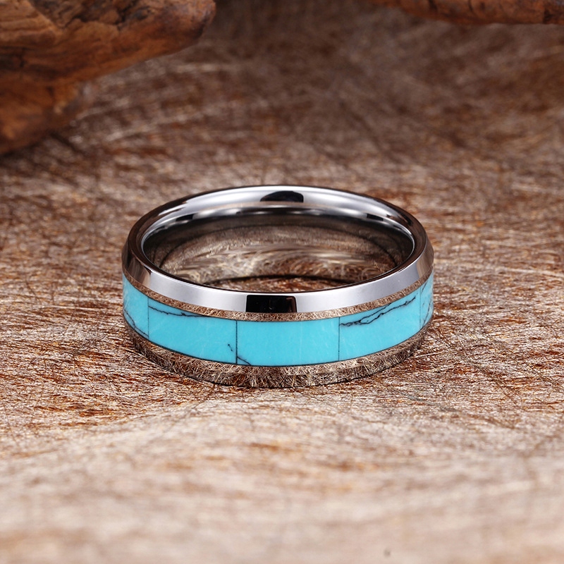 Obrączka pierścionek wolfram biżuteria wolfring srebrna eu19 us09 - zdjęcie 7