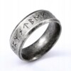 Pierścień stalowy srebrny wikingów 316l amulet 212 - miniatura 1