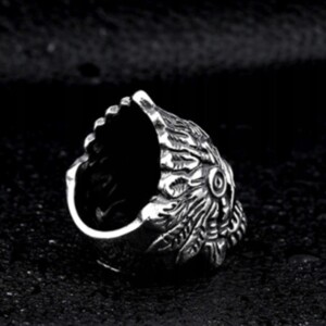 Pierścień sygnet obrączka indiański czaszka 453 - miniatura 3