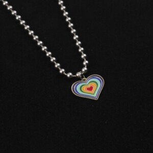 Naszyjnik serce tęczowy lgbt pride kolorowy 485 - miniatura 3