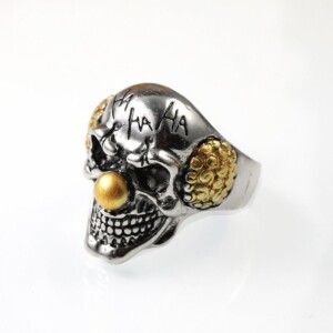 Pierścień sygnet obrączka stal clown klaun 398 - miniatura 2