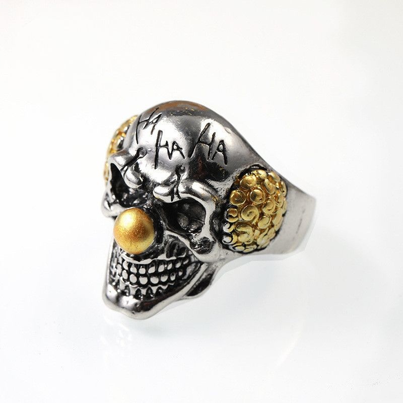 Pierścień sygnet obrączka stal clown klaun 398 - obrazek 2