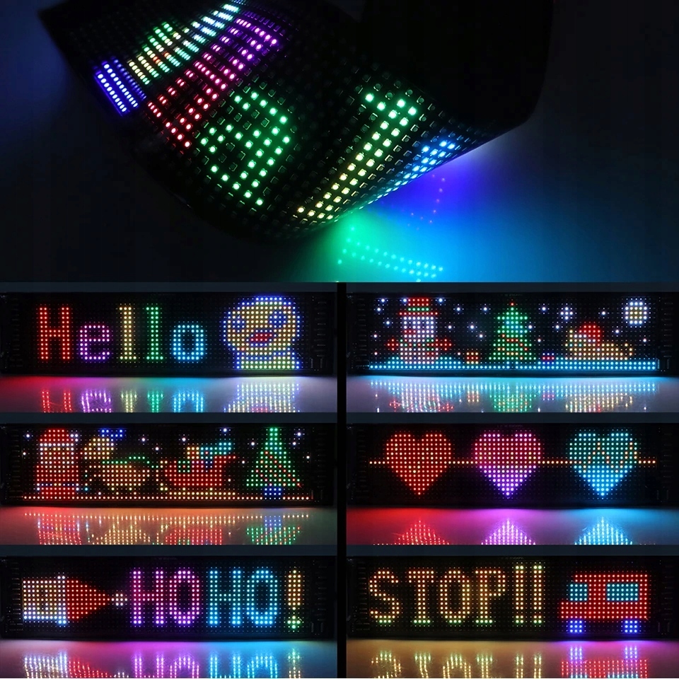 Programowalny wyświetlacz led pixel art full color usb bluetooth aplikacja - obrazek 8