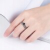 Srebrny damski pierścionek regulowany uniwersalny prezent czarna cyrkonia - miniatura 3
