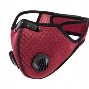 Komplet maska czerwona sportowa + 3x filtr pm 2.5 - miniatura 1