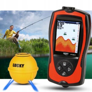Echosonda wędkarska bezprzewodowa na wędkę łódź zanętową lucky 100m alarm - miniatura 11