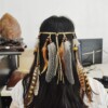 Pióropusz indiański opaska na głowę do włosów pióra wianek rzemyk ozdoba - miniatura 3