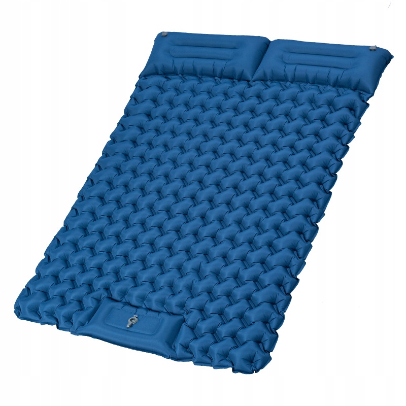 Materac kempingowy mata namiot łożko pompka turystyczny dwuosobowy zwijany - obrazek 3