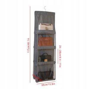Komplet organizer do szafy garderoby na torebki wieszak 16 miejsc 2 sztuki - miniatura 14