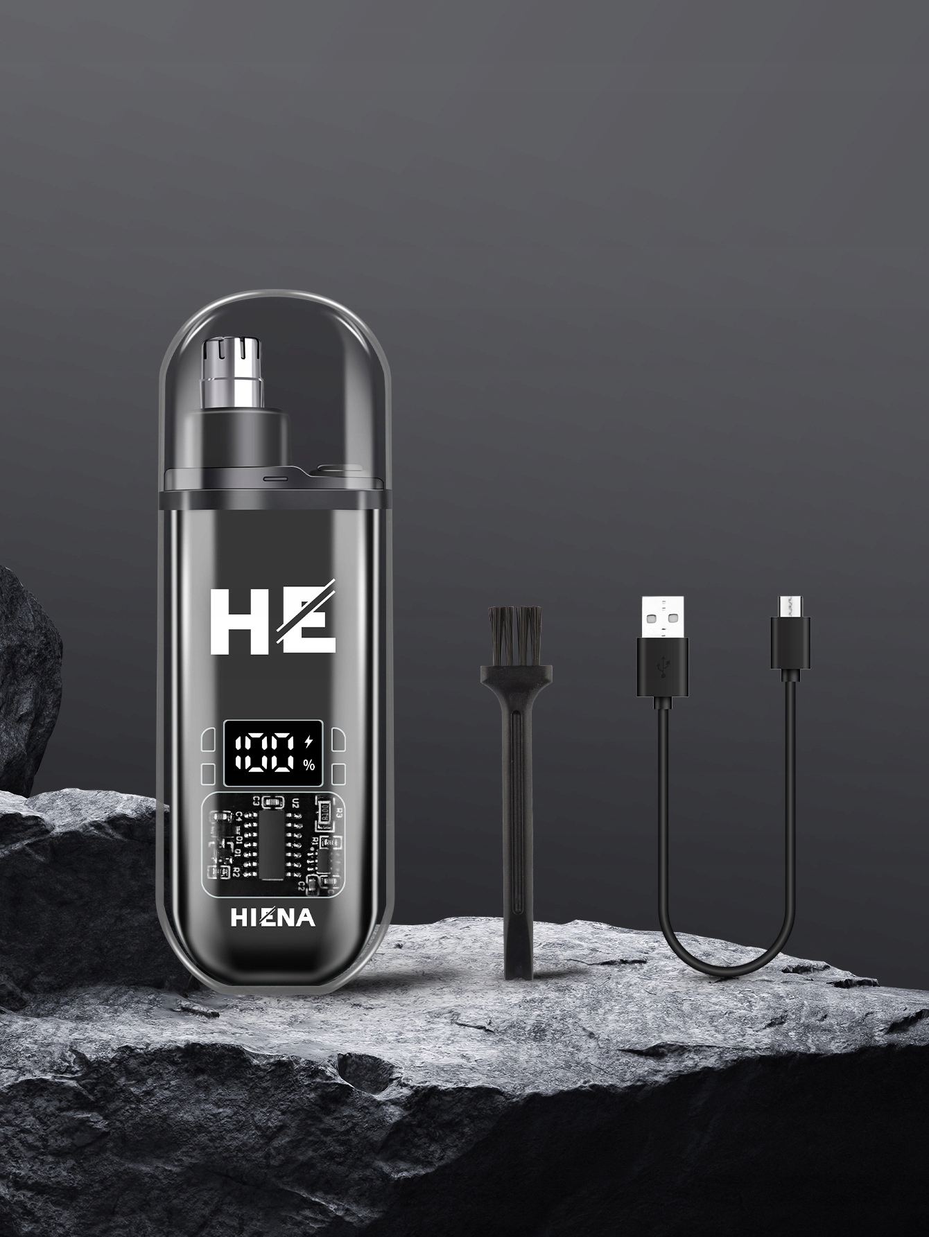 Golarka do nosa uszu męska podróżna trymer akumulator usb typ-c 6000rpm - zdjęcie 11