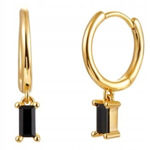 Kolczyki miedziane modne klasyczne k08 złotoczarne