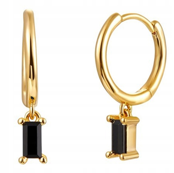 Kolczyki miedziane modne klasyczne k08 złotoczarne