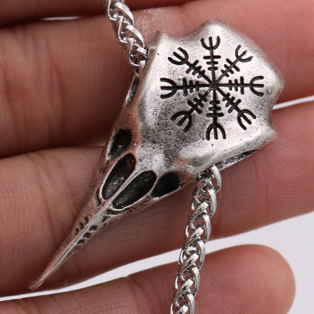 Naszyjnik czaszka kruka symbol odyna celtycki 127 - zdjęcie 3