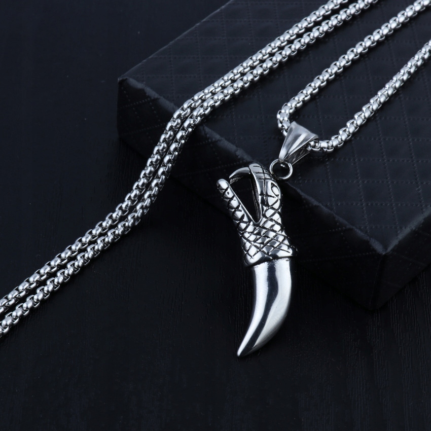 Naszyjnik srebrny łańcuszek pazur drapieżnik 345 - obrazek 8