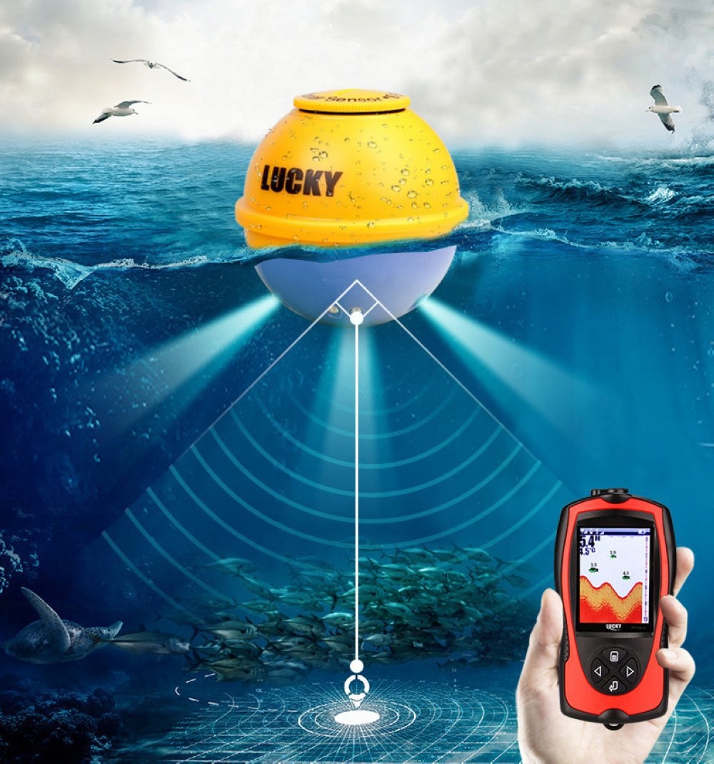 Echosonda wędkarska bezprzewodowa na wędkę łódź zanętową lucky 100m alarm - zdjęcie 12
