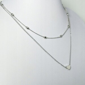 Naszyjnik choker celebrytka długi boho srebrny 25 - miniatura 3