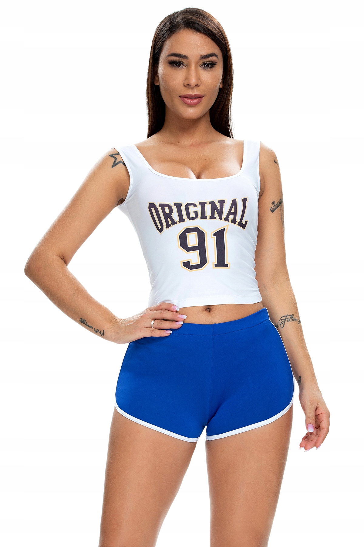 Szorty damskie sportowe wygodne spodenki granat xl - obrazek 4