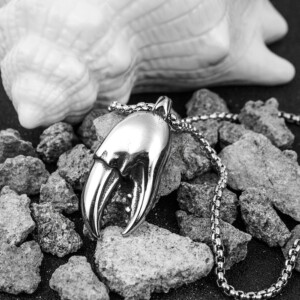 Naszyjnik srebrny łańcuszek szczypce krab 349 - miniatura 5