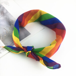 Opaska na rękę chusta na włosy bandana tęczowa lgbt tęcza pride rainbow - miniatura 3