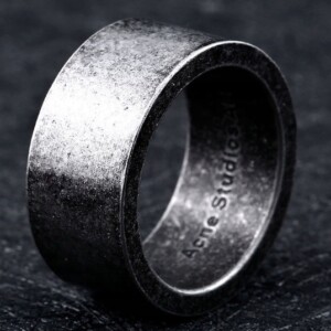 Pierścień stalowy srebrny wikingów 316l amulet 145 - miniatura 3