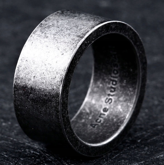 Pierścień stalowy srebrny wikingów 316l amulet 145 - obrazek 3