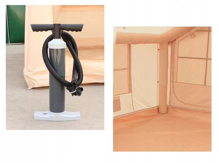 Duży namiot kempingowy pompowany 5 osobowy dmuchany pompka 8m2 320x250cm - zdjęcie 16