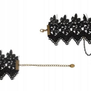 Choker koronkowy haft czarny naszyjnik gothic ch03 - miniatura 5