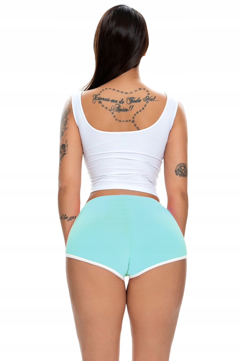 Szorty damskie sportowe wygodne spodenki błekit s - obrazek 9