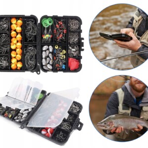 Zestaw akcesoriów wędkarskich grunt spinning 265 elementów pudełko obcęgi - miniatura 2