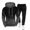 Komplet dresowy męski spodnie bluza sportowy z kapturem szaro-czarna xxxl - miniatura 1