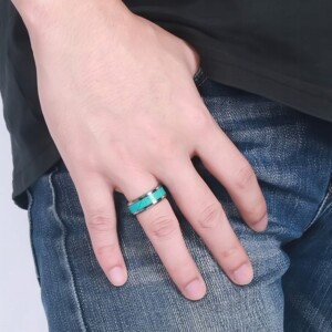 Obrączka pierścionek wolfram biżuteria wolfring srebrna eu19 us09 - miniatura 6