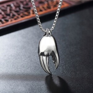 Naszyjnik srebrny łańcuszek szczypce krab 349 - miniatura 3