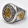 Pierścień sygnet valknut wiking nordycki runy 502 - miniatura 2