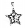 Naszyjnik srebrny stal łańcuszek gwiazda 312 - miniatura 2