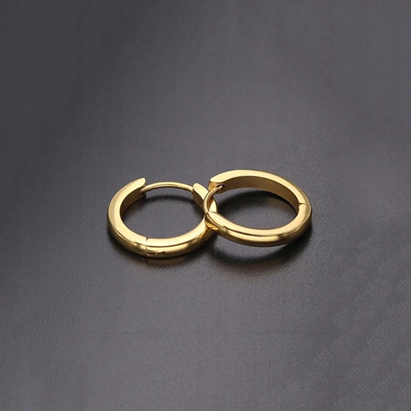 Kolczyki miedziane modne klasyczne k01 złote - obrazek 3