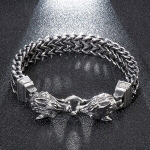 Bransoleta wikingów wilki nordycka amulet 316l 215 - miniatura 7