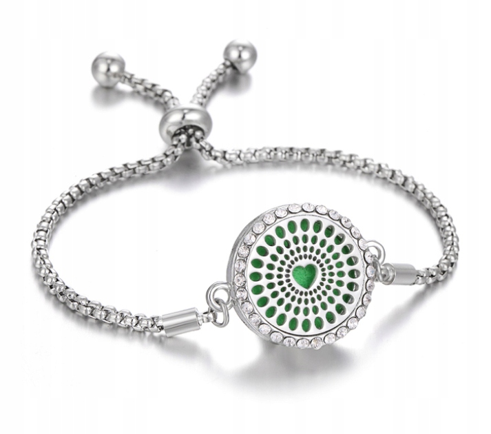 Bransoletka do aromaterapii stalowa serce b04