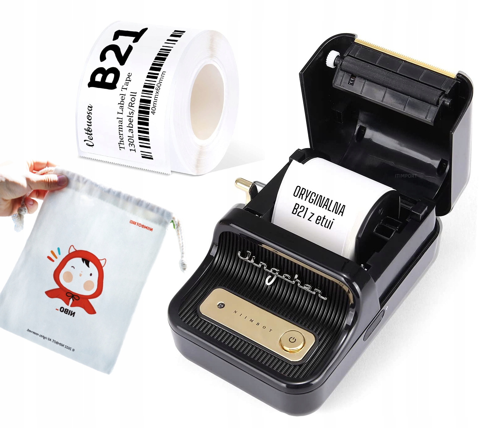 Niimbot b21 drukarka termiczna naklejki bluetooth - zdjęcie 2