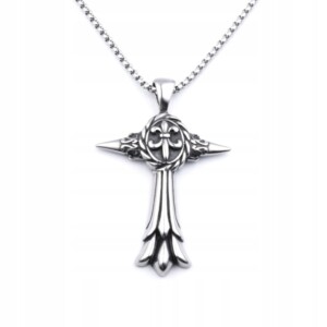 Naszyjnik srebrny łańcuszek krzyż hufiec 317 - miniatura 2