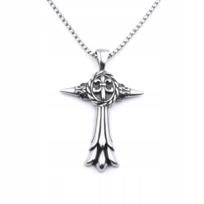 Naszyjnik srebrny łańcuszek krzyż hufiec 317 - obrazek 2