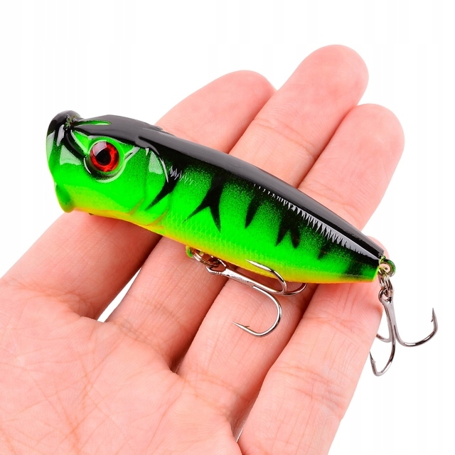 Popper flopper wobler okoń szczupak f141 zielony - zdjęcie 1