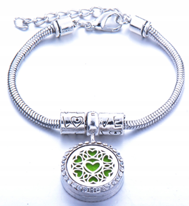 Bransoletka do aromaterapii stal serduszko b21
