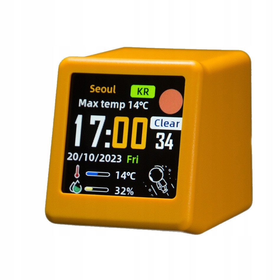 Stacja pogodowa budzik wyświetlacz wifi gif animacje zegar pogoda 4,5cm