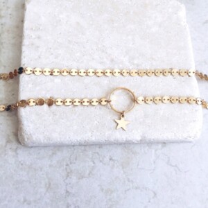 Naszyjnik choker celebrytka długa boho złoty 33 - miniatura 4