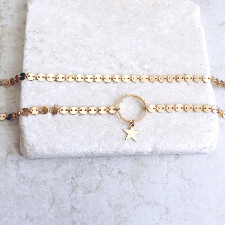 Naszyjnik choker celebrytka długa boho złoty 33 - obrazek 4