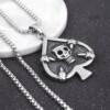 Naszyjnik srebrny łańcuszek pik czaszka karty 353 - miniatura 6