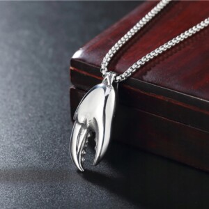 Naszyjnik srebrny łańcuszek szczypce krab 349 - miniatura 4