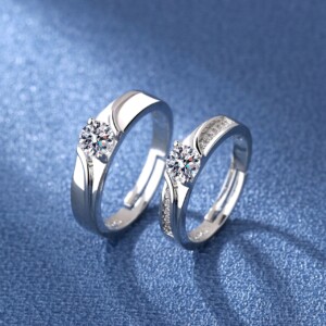 Srebrne obrączki ślubne stal para regulowane r.uni - miniatura 4